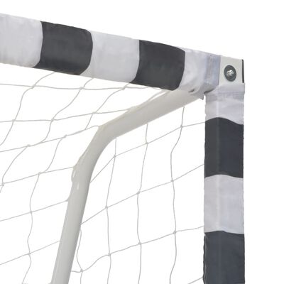 vidaXL Futbalová bránka 300x160x90 cm kovová čierna a biela