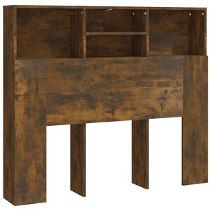 vidaXL Čelo postele so skrinkou dymov&yacute; dub 120x19x103,5 cm