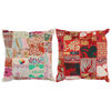 vidaXL Vank&uacute;&scaron;e patchwork 2 ks ručne vyroben&eacute; 45x45 cm červeno-b&eacute;žov&eacute;