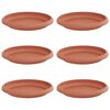 vidaXL Kruhov&yacute; kvetinov&yacute; podnos 6 ks Tehlovo červen&aacute; &Oslash; 14 x 2 cm Plast