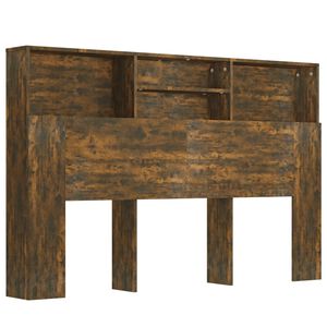 vidaXL Čelo postele so skrinkou dymov&yacute; dub 160x19x103,5 cm