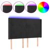 vidaXL Čelo postele s LED čierne 147x16x118/128 cm zamat