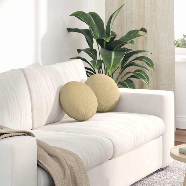 vidaXL Vankúše na sedenie 2 pcs Šedá zelená Ø 30 cm Kordúrová tkanina