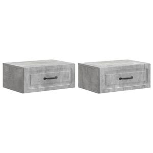 vidaXL N&aacute;stenn&aacute; nočn&aacute; skrinka 2 pcs Bet&oacute;novo siv&aacute; 49 x 34,5 x 20 cm