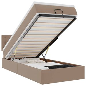 vidaXL Osmansk&yacute; r&aacute;m postele s matracom kapuč&iacute;nov&yacute; 80x200 cm umel&aacute; koža