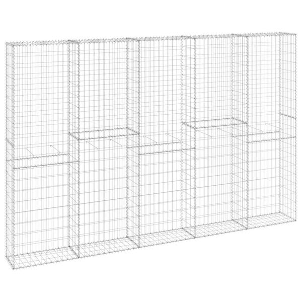 vidaXL Gabi&oacute;nov&aacute; stena s krytmi, pozinkovan&aacute; oceľ 300x30x200 cm