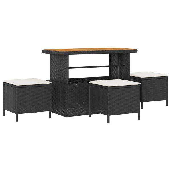 vidaXL S&uacute;prava z&aacute;hradn&yacute;ch pohoviek s vank&uacute;&scaron;om 14 pcs Čierna Poly ratan