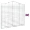 vidaXL Obl&uacute;kov&eacute; gabi&oacute;nov&eacute; ko&scaron;e 15 ks 200x30x180/200 pozinkovan&eacute; železo
