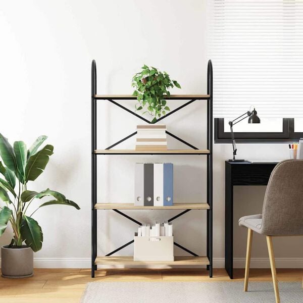 vidaXL Reg&aacute;l na knihy Sonoma dub 80 x 30 x 146 cm Kompozitn&eacute; drevo