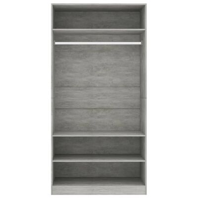 vidaXL Šatník, betónovo sivý 100x50x200 cm, kompozitné drevo