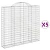 vidaXL Obl&uacute;kov&eacute; gabi&oacute;nov&eacute; ko&scaron;e 5ks 200x30x180/200cm pozinkovan&eacute; železo