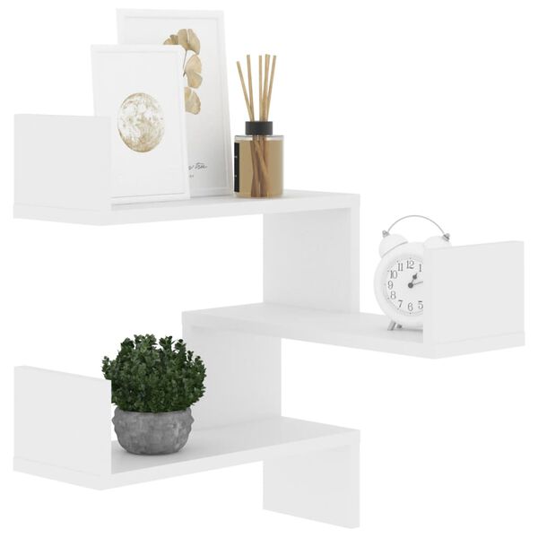 vidaXL Nástenná rohová polica, biela 40x40x50 cm, kompozitné drevo