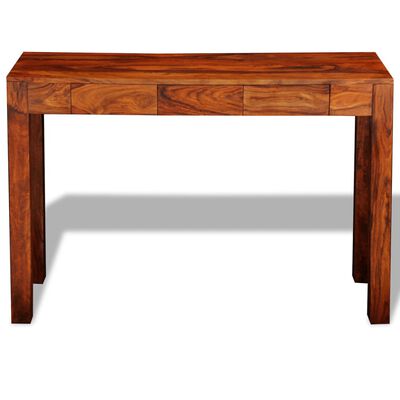 vidaXL Konzolový stolík s 3 zásuvkami 80 cm, drevený masív sheesham