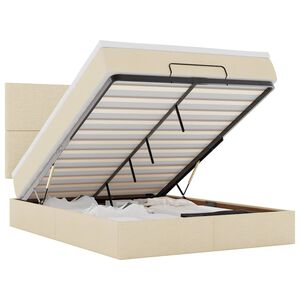 vidaXL Osmansk&aacute; posteľ s matracom kr&eacute;mov&aacute; 140x200 cm l&aacute;tka