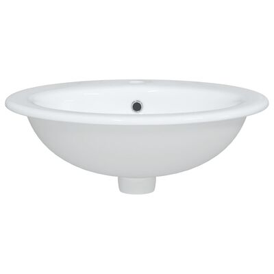 vidaXL Kúpeľňové umývadlo biele 52x46x20 cm oválne keramické