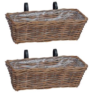 vidaXL Zavesen&yacute; kvetinov&yacute; ko&scaron;&iacute;k 2 pcs Hned&aacute; 48 x 22 x 15 cm