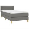 vidaXL Boxspring posteľ s matracom tmavosiv&aacute; 90x190 cm l&aacute;tka