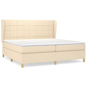 vidaXL Boxspring posteľ s matracom kr&eacute;mov&aacute; 200x200 cm l&aacute;tka