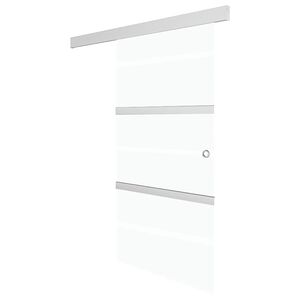 vidaXL Posuvn&eacute; dvere ESG sklo a hlin&iacute;k 76x212 cm strieborn&eacute;