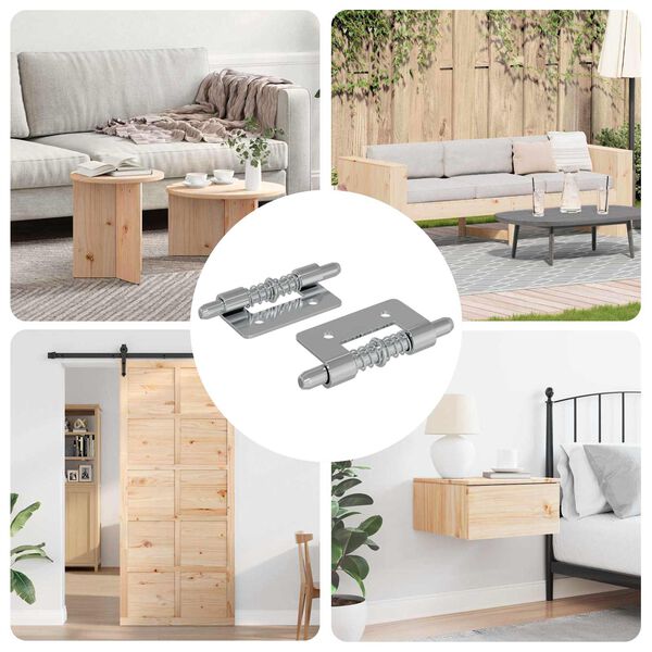 vidaXL Z&aacute;mok 2 pcs Strieborn&aacute; 46 x 17 x 1,2 mm Oceľ