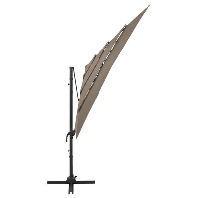 vidaXL 4-stupňový slnečník s hliníkovou tyčou sivo-hnedý 250x250 cm