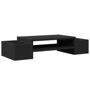 vidaXL Stojan na monitor s policou čierny 70x27x15 cm kompozitn&eacute; drevo