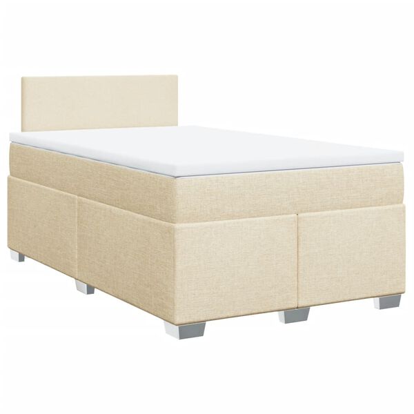 vidaXL Boxspring posteľ s matracom krémový 120x200 cm látka