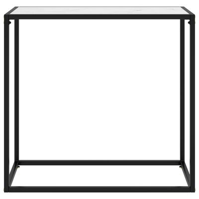 vidaXL Konzolový stolík biely 80x35x75 cm tvrdené sklo
