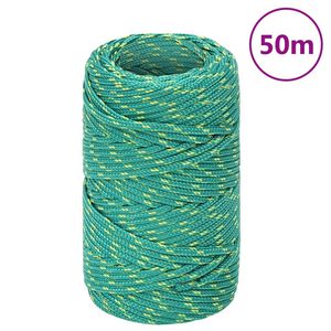 vidaXL Lodn&eacute; lano zelen&eacute; 2 mm 50 m polypropyl&eacute;n