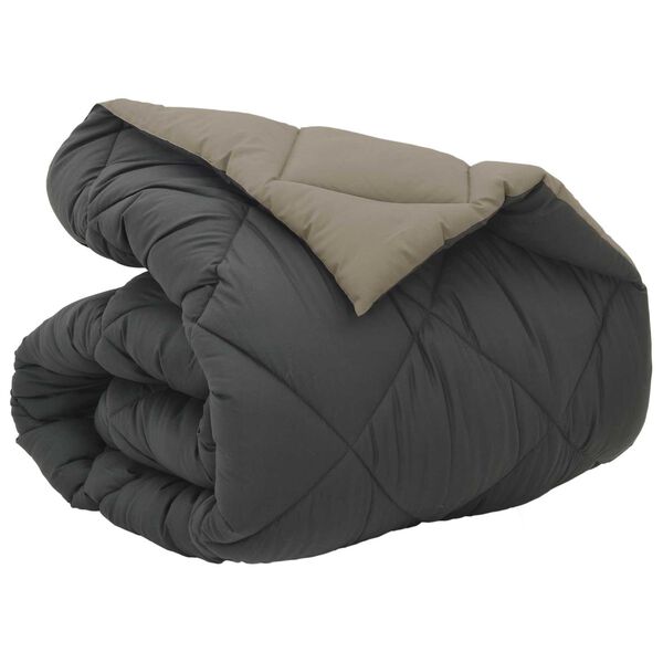 vidaXL Zimn&yacute; prehoz Svetlo &scaron;ed&aacute; a antracitov&aacute; 220 x 140 cm Mikrovl&aacute;kno