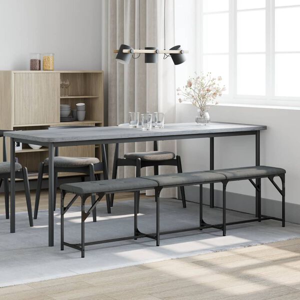 vidaXL Jed&aacute;lensk&aacute; lavica tmavo&scaron;ed&aacute; 186x32x45 cm oceľ a l&aacute;tka