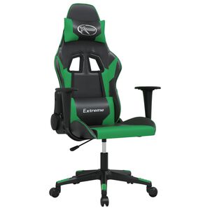 vidaXL Mas&aacute;žna hern&aacute; stolička čierna a zelen&aacute; umel&aacute; koža