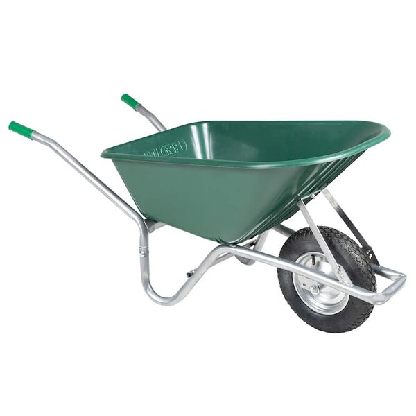 vidaXL Wheelbarrow Green 90 L 150 kg Pozinkovaná oceľ a plast
