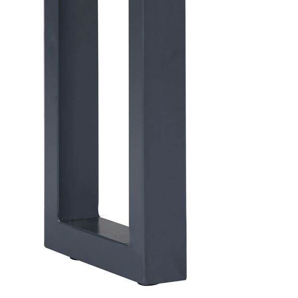 vidaXL Konzolový stolík z akáciového dreva a železa sivý 115x35x76 cm