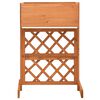 vidaXL Záhradný kvetináč s mriežkou oranžový 45x30x74 cm jedľové drevo