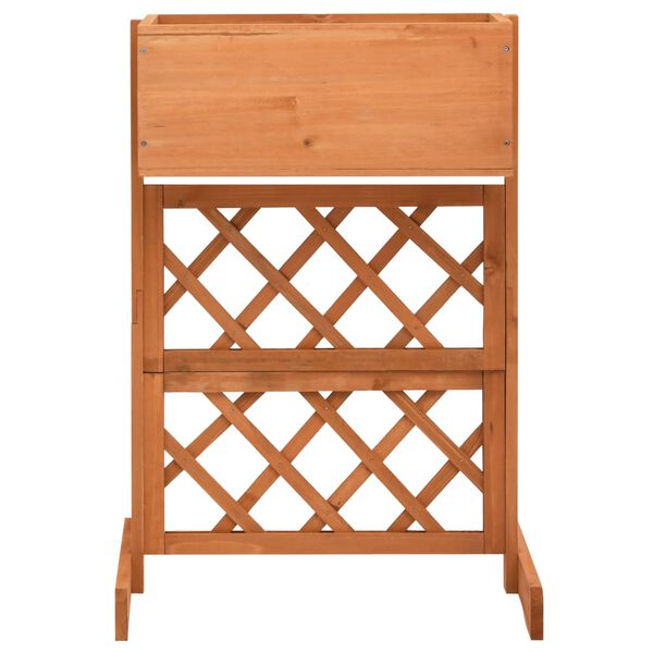 vidaXL Záhradný kvetináč s mriežkou oranžový 45x30x74 cm jedľové drevo