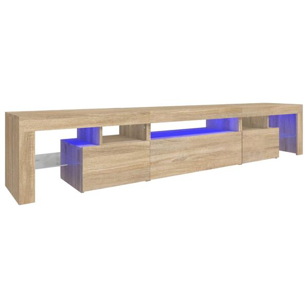 vidaXL TV skrinka s LED svetlami dub sonoma 215 x 36,5 x 40 cm