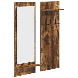 vidaXL Ve&scaron;iak na stenu N&aacute;stenn&aacute; mont&aacute;ž Dymov&aacute; dub 70 x 10 x 90 cm
