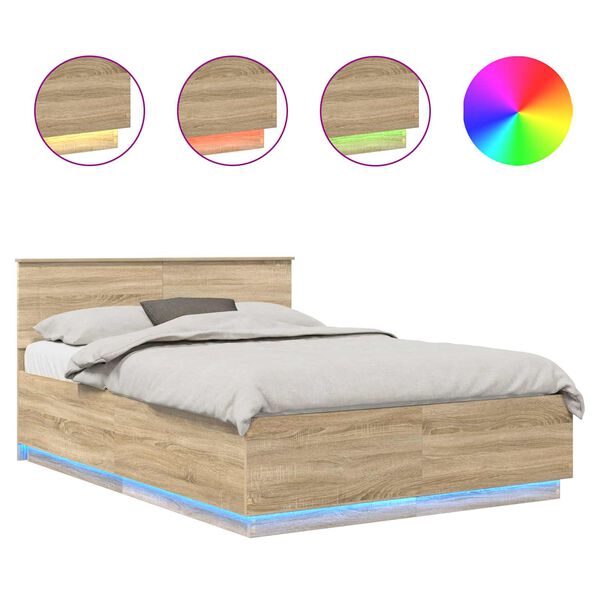 vidaXL R&aacute;m postele Sonoma dub 150 x 200 cm Kompozitn&eacute; drevo