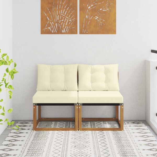 vidaXL 2 Kus Outdoor stredn&aacute; pohovka