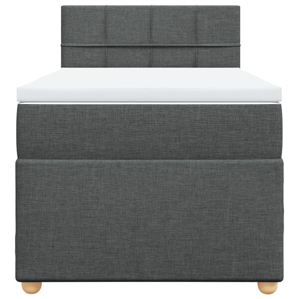 vidaXL Boxspring posteľ s matracom tmavosiv&aacute; 90x190 cm l&aacute;tka