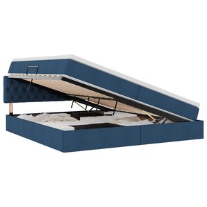 vidaXL Postel s &uacute;ložn&yacute;m prostorem a LED svetlom Modr&aacute; 200 x 200 cm