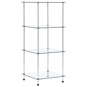 vidaXL Reg&aacute;l so 4 policami, priehľadn&yacute; 40x40x100 cm, tvrden&eacute; sklo