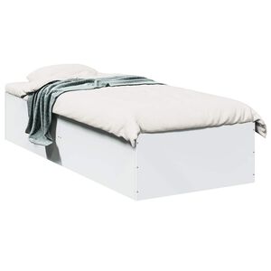vidaXL Posteľn&yacute; r&aacute;m biely 75x190 cm kompozitn&eacute; drevo