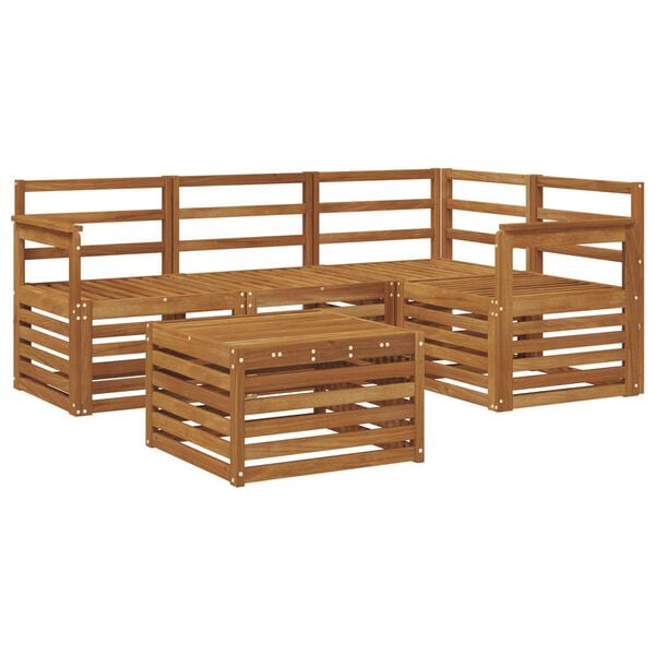 vidaXL Z&aacute;hradn&aacute; s&uacute;prava gaučov 5 pcs Pr&iacute;rodn&aacute; Pevn&eacute; ak&aacute;ciov&eacute; drevo