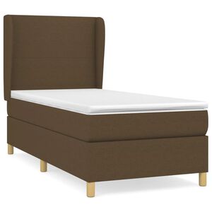 vidaXL Boxspring posteľ s matracom tmavohned&aacute; 100x200 cm l&aacute;tka