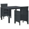 vidaXL Z&aacute;hradn&yacute; jed&aacute;lensk&yacute; set 3 pcs Antracit Polypropyl&eacute;n