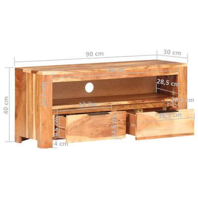 vidaXL TV skrinka 90x30x40 cm masívne akáciové drevo