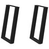 vidaXL Nohy k jed&aacute;lensk&eacute;mu stolu v tvare U, 2 ks, čierne, 50 x (72-73) cm, oceľov&eacute;