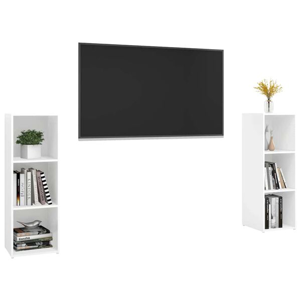 vidaXL TV skrinky 2 ks biele 107x35x37 cm drevotrieska